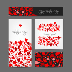 Set of valentine cards for your design