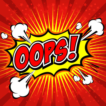 Oops! - Commic Speech Bubbel, Cartoon