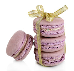 Gentle macaroons isolated on white