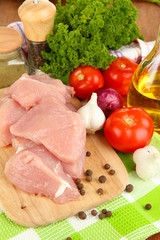 Raw turkey meat close up