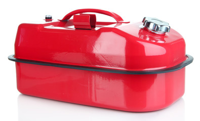 Red diesel canister isolated on white