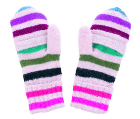 Female mittens isolated on white