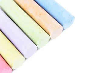 Chalks in variety of colors, isolated on white