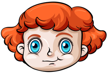 A head of a Caucasian girl