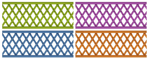 Colorful wooden fences