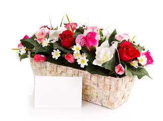 decorated flowers basket