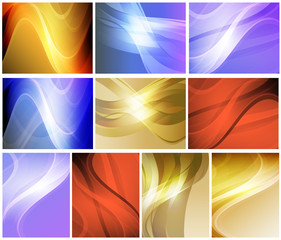 Set of abstract wavy backgrounds