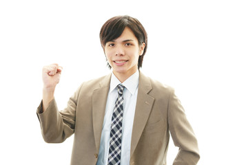 ガッツポーズのビジネスマン