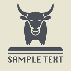 Bull icon or sign, vector illustration