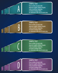 A, B, C, D - vector rectangular infographic with text