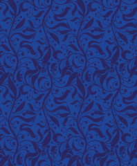 Blue floral seamless pattern