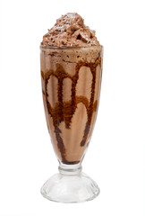 Glass of chocolate smoothie