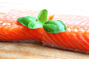 Salmon with basil