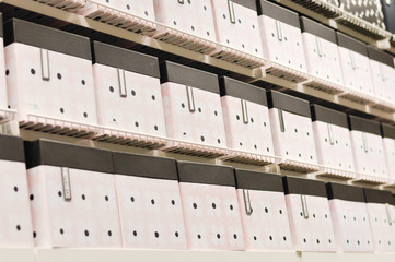 containers or boxes on shelf