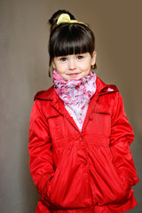 portrait of little girl outdoors in autumn