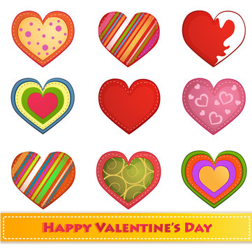 Set of Valentine's day hearts