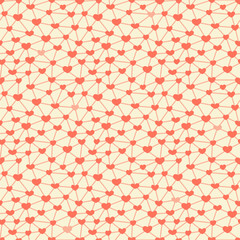 Seamless pattern with hearts linked together