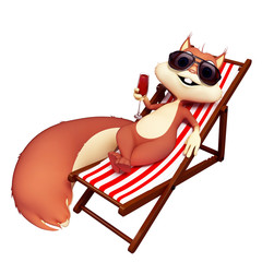 squirrel on the beach chair © pankajstock123