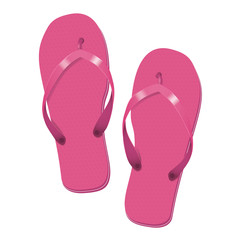 Pink Flip Flops Summer Vacation Vector Illustration