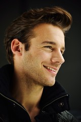 Young man studio shoot posing closeup