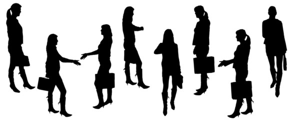 vector Silhouettes of businesspeople