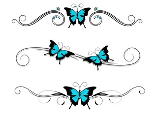 butterfly tattoo black blue