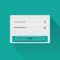 vector Login website template flat design.
