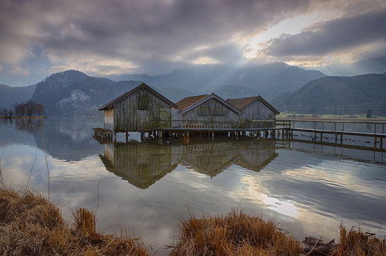 Kochelsee Mit Hütten