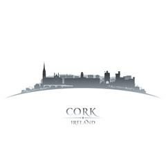 Naklejka premium Cork Ireland city skyline silhouette white background