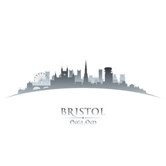 Fototapeta premium Bristol England city skyline silhouette white background
