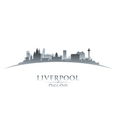 Liverpool England city skyline silhouette white background