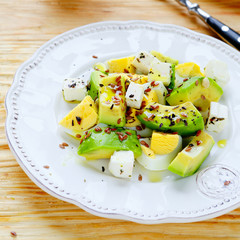 winter salad with avocado and feta