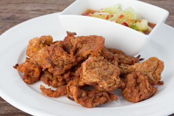 close up fried fish patty