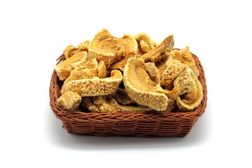 Pork rinds isolated on white background