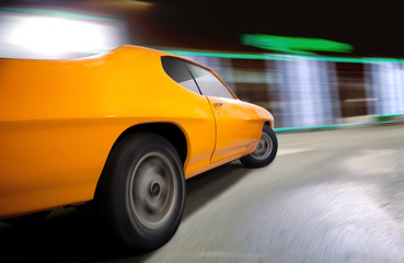 Dynamic shot of a Muscle Car.