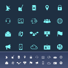 Communication color icons on navy background