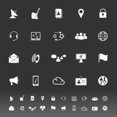 Communication icons on gray background