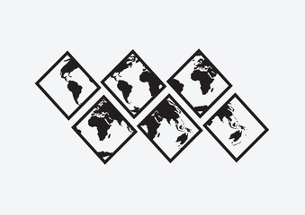 Globe earth vector icons themes idea design