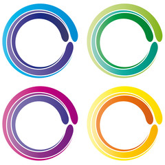 Kreis - drei Farben - Wind - Sonne - Energie - icon, Logo für Umwelt- und Naturschutz und alternative Energien - obrazy, fototapety, plakaty