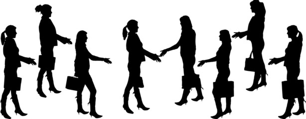 vector silhouette business people