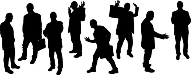 vector silhouette business people
