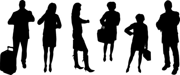 vector silhouette business people