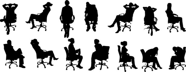 vector silhouette business people