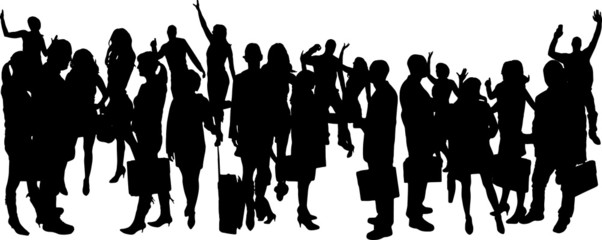 vector silhouette business people