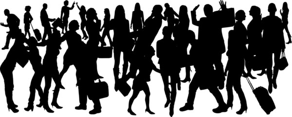 vector silhouette business people