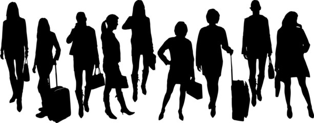 vector silhouette business people