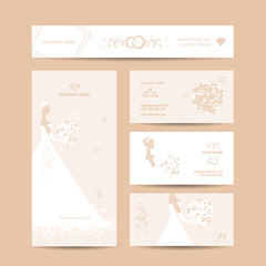 Business cards design, weddign concept