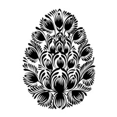 decorative floral silhouette Easter egg