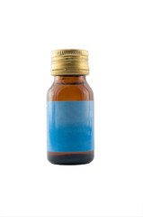 Medicine bottle of brown glass show medicine container