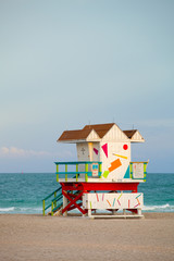 Fototapeta premium Miami Beach Florida, Art deco lifeguard house